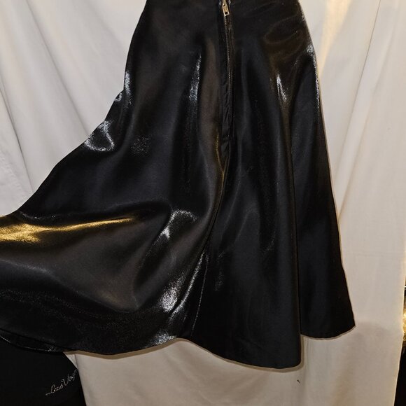 New MED A-line SKIRT Retro Rockabilly Stunning Iridescent Silk - Picture 4 of 15